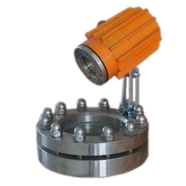 Pressure vessel Sight Glass with lamp flow indicator