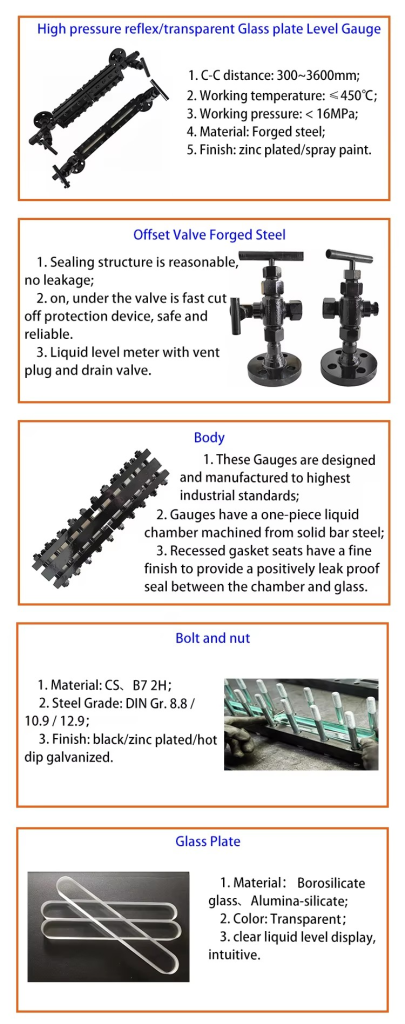 Manual Control Reflex & Transparent Flat Glass Liquid Level Gauges2